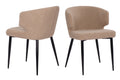 SIT&CHAIRS Armlehnstuhl 2er Set – Bezug taupe, Beine mattschwarz