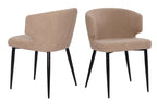 SIT&CHAIRS Armlehnstuhl 2er Set – Bezug taupe, Beine mattschwarz