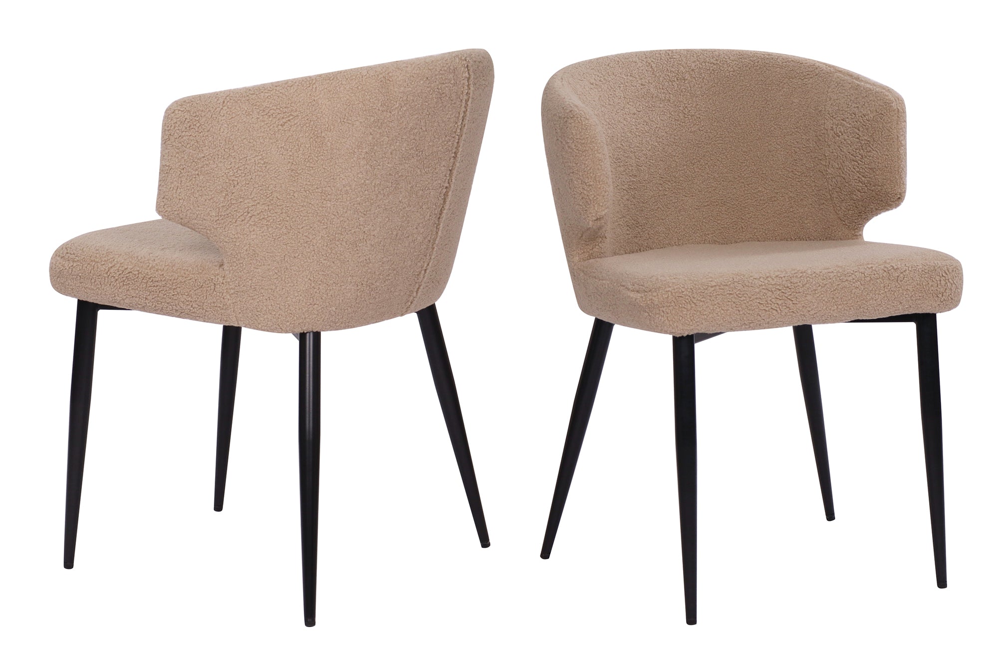 SIT&CHAIRS Armlehnstuhl 2er Set – Bezug taupe, Beine mattschwarz