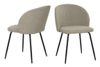 SIT&CHAIRS Stuhl 2er Set – Bezug taupe, Beine mattschwarz