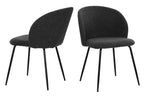 SIT&CHAIRS Stuhl 2er Set – Bezug schwarz, Beine mattschwarz