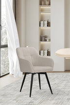 SIT&CHAIRS Armlehnstuhl 2er Set, mit Drehfunktion – Bezug beige, Beine mattschwarz – Bild 10