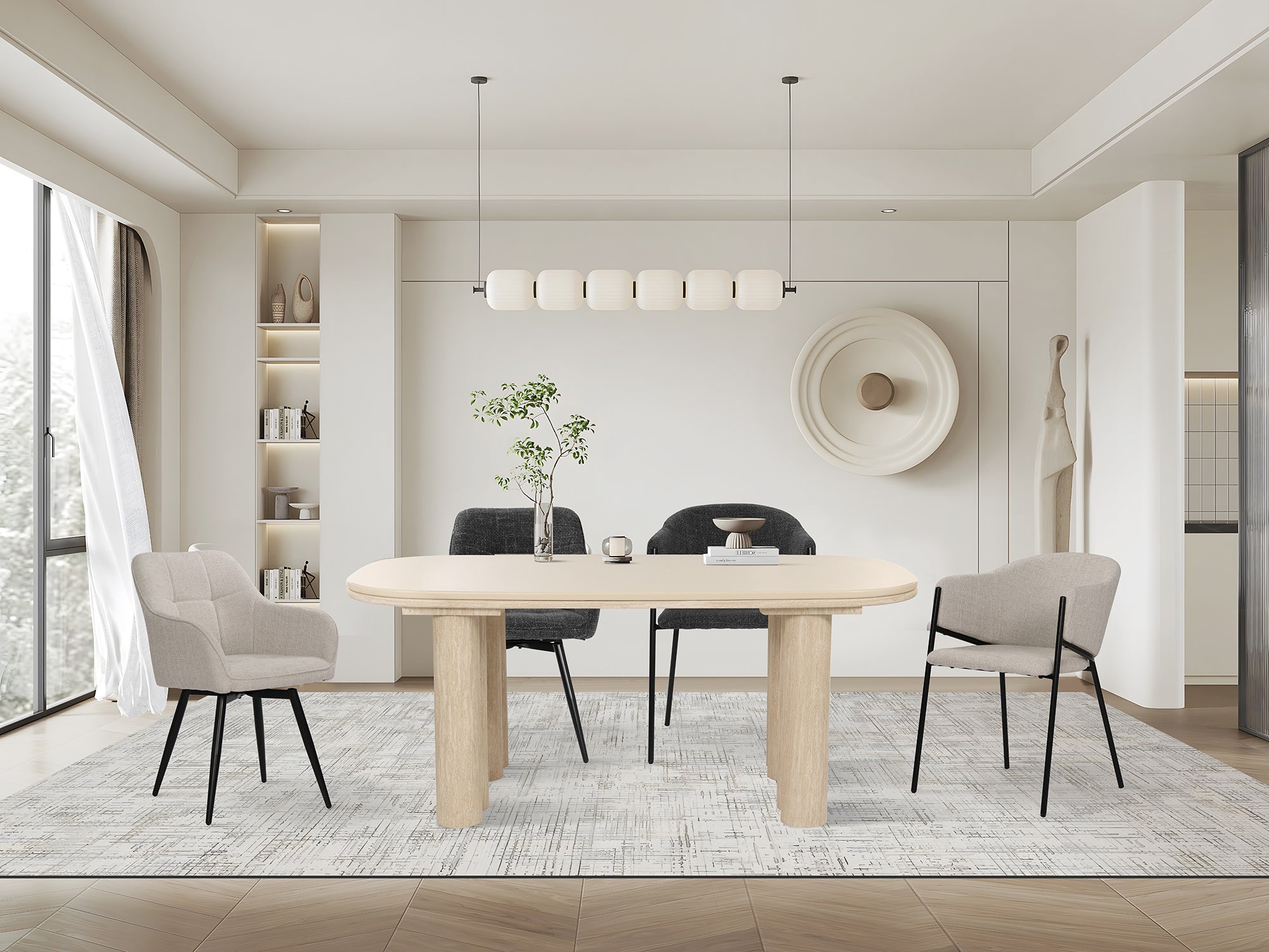 SIT&CHAIRS Armlehnstuhl 2er Set – Bezug dunkelgrau, Beine mattschwarz – Bild 10