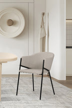 SIT&CHAIRS Armlehnstuhl 2er Set – Bezug beige, Beine mattschwarz – Bild 11