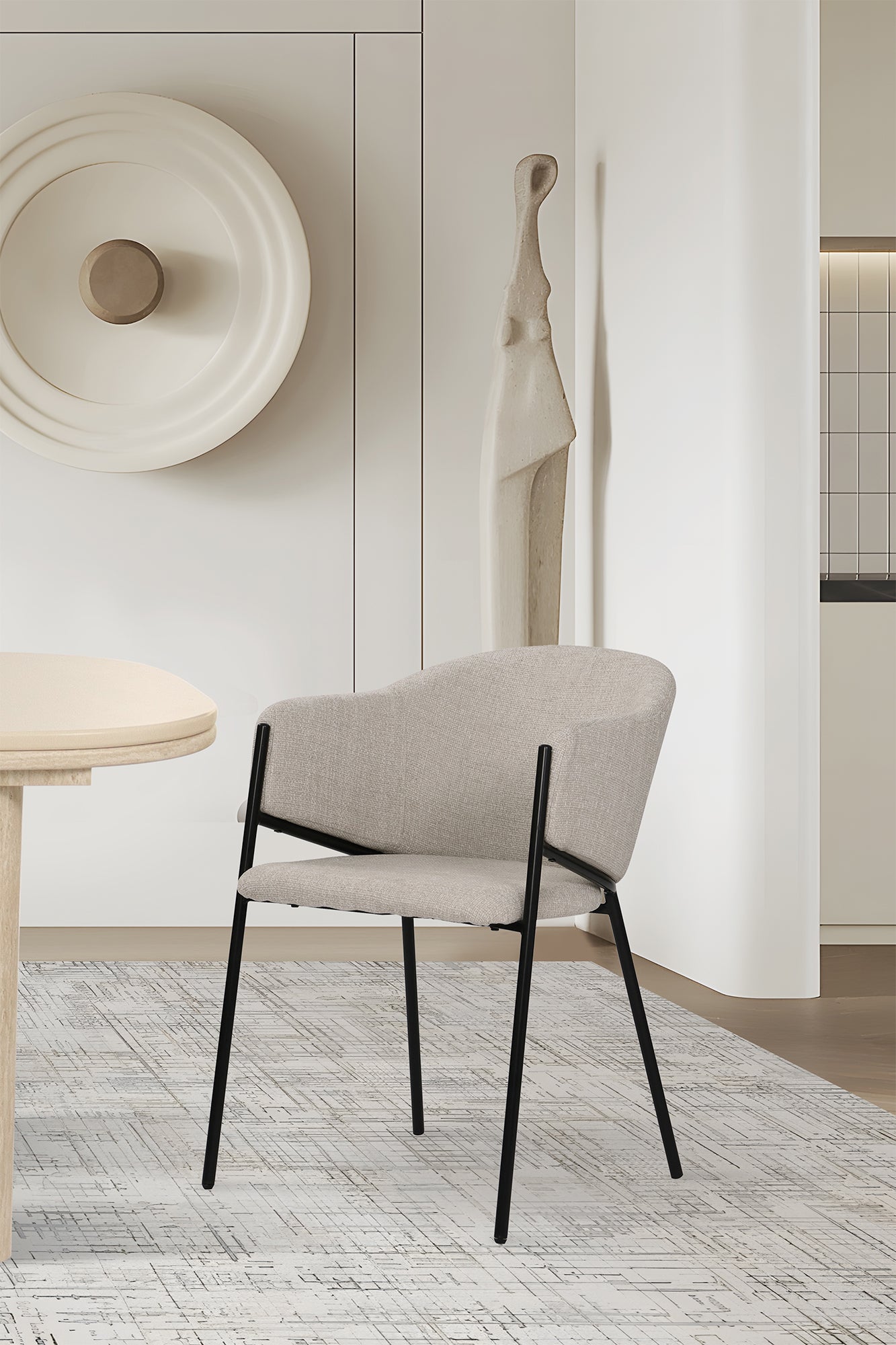 SIT&CHAIRS Armlehnstuhl 2er Set – Bezug beige, Beine mattschwarz – Bild 11