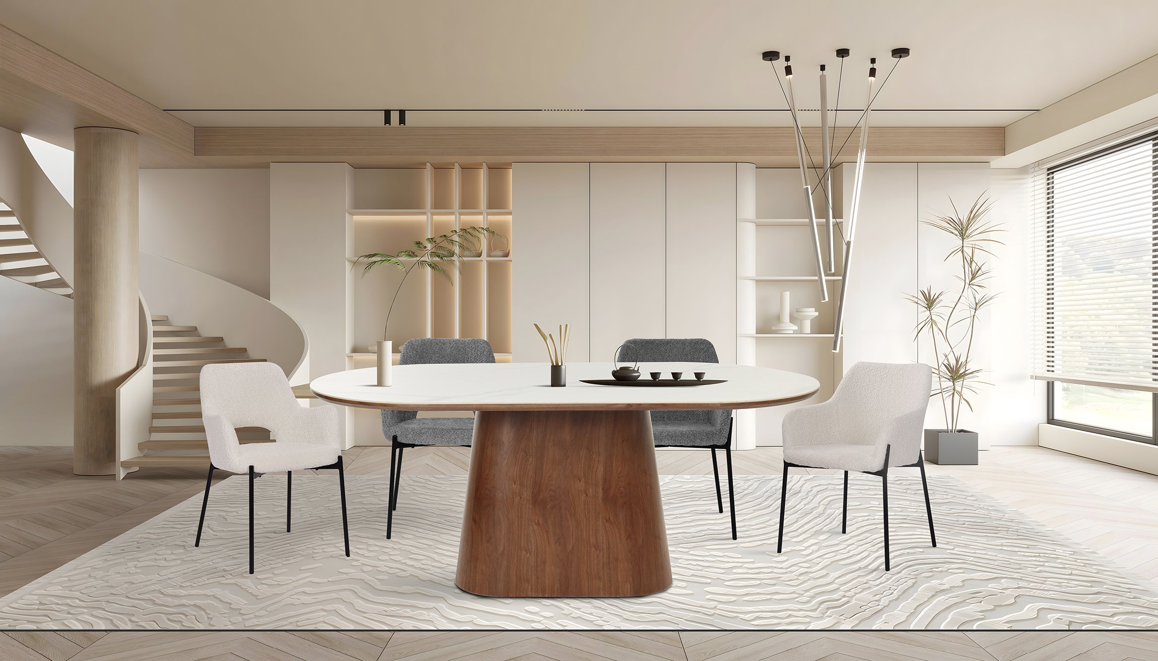 SIT&CHAIRS Armlehnstuhl 2er Set – Bezug weiß, Beine mattschwarz – Bild 12