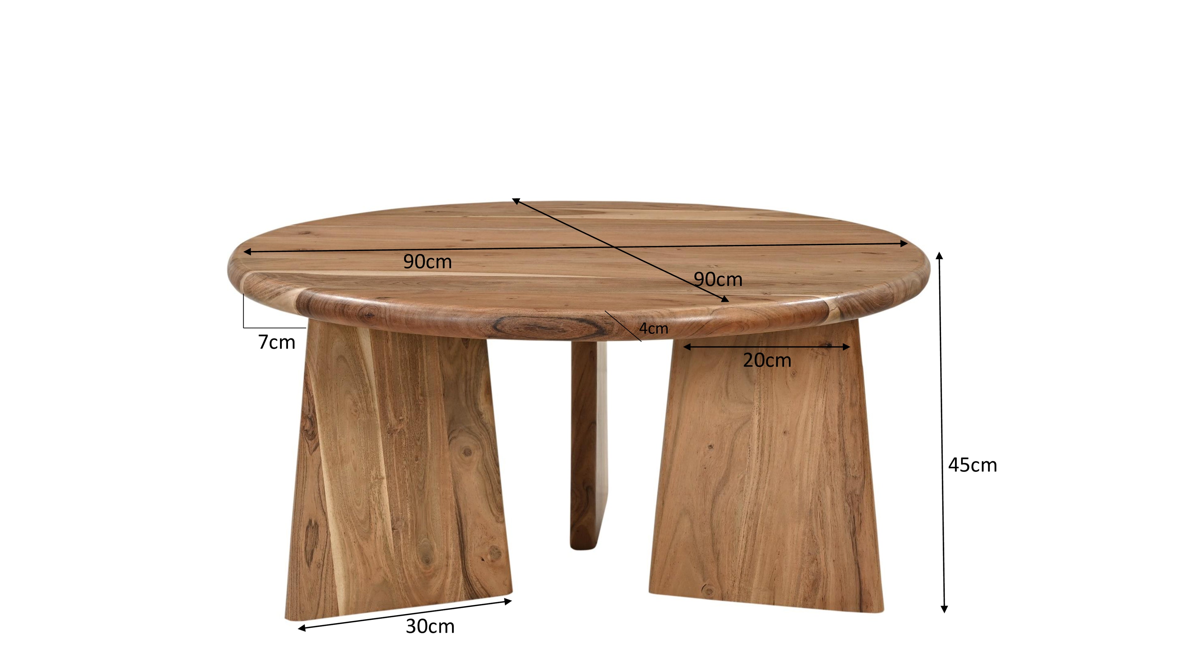 WAVE Couchtisch Ø 90 cm – Natur – Bild 3