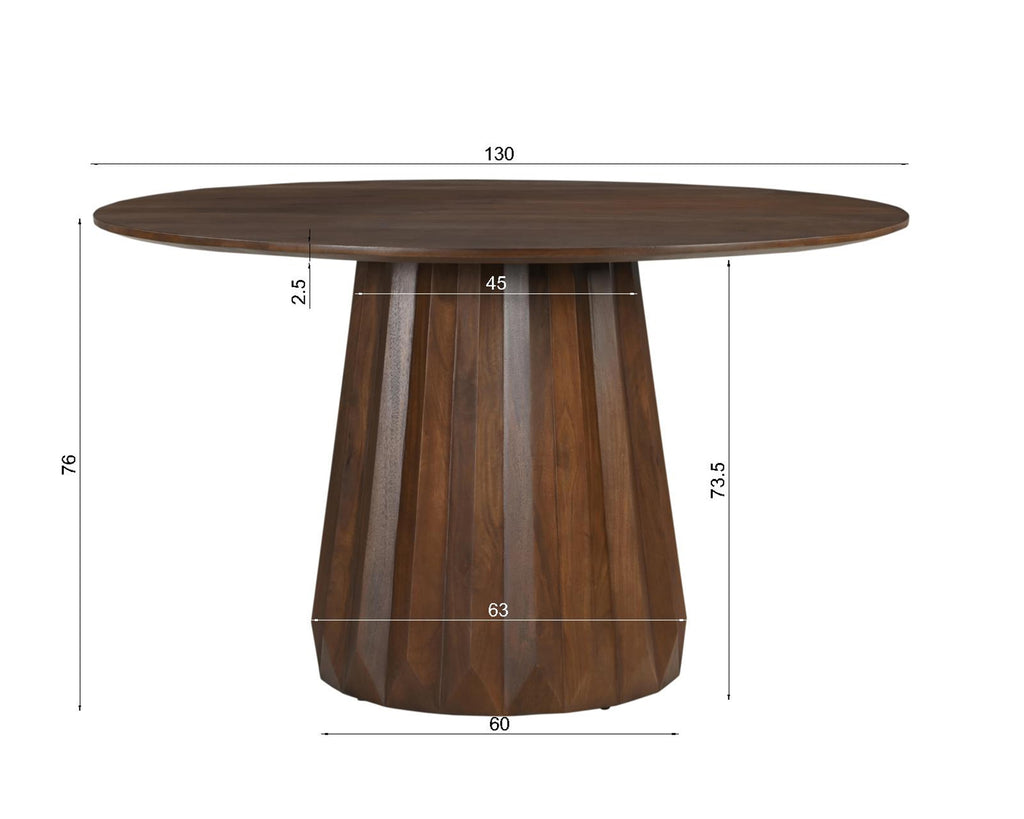 RONDURA Tisch 130x130 cm – Braun – Bild 5