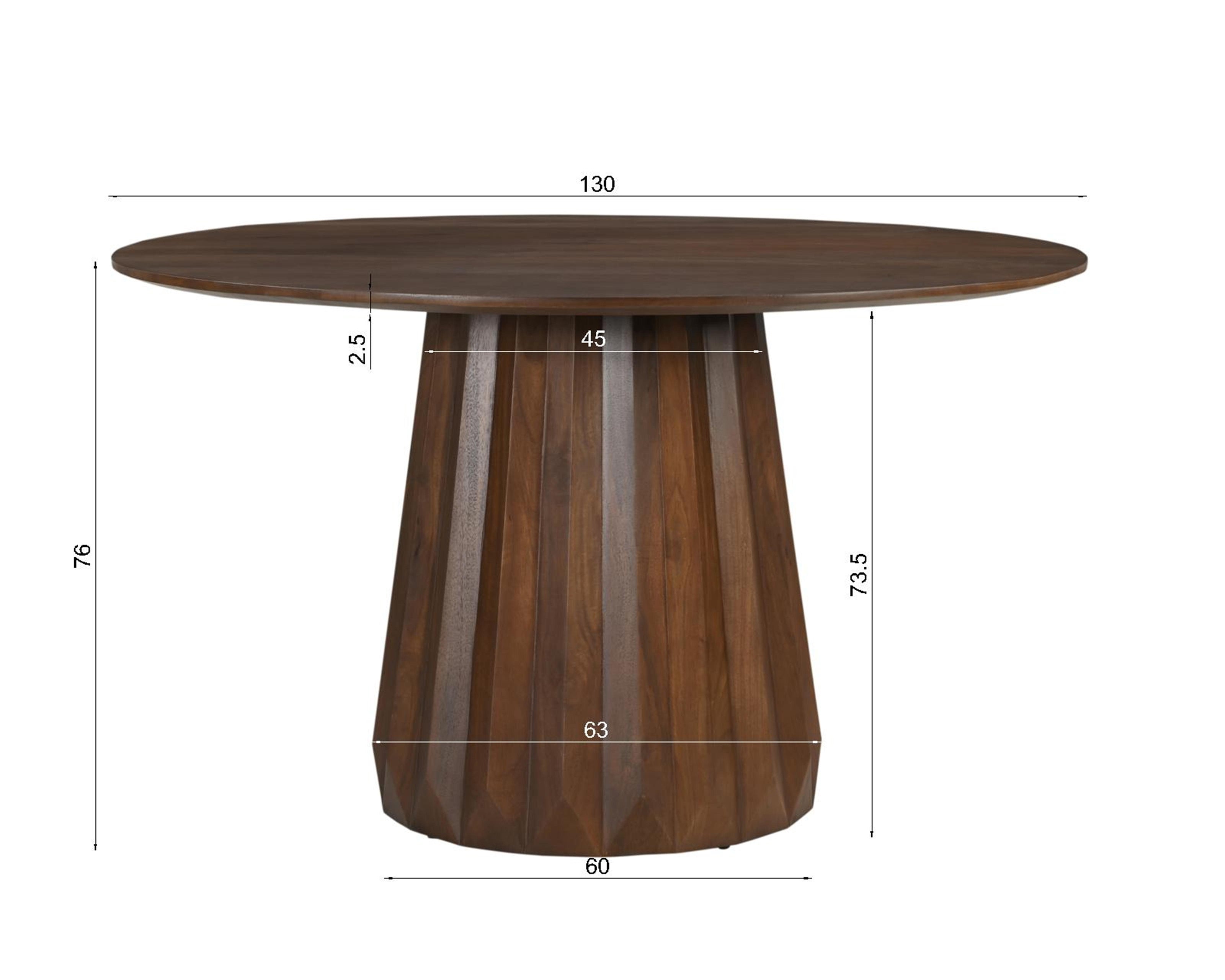 RONDURA Tisch 130x130 cm – Braun – Bild 5