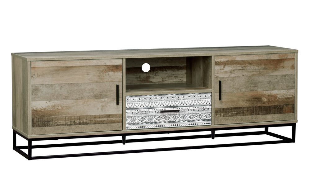 Möbilia - Lowboard 160x38x55 cm natur, grau