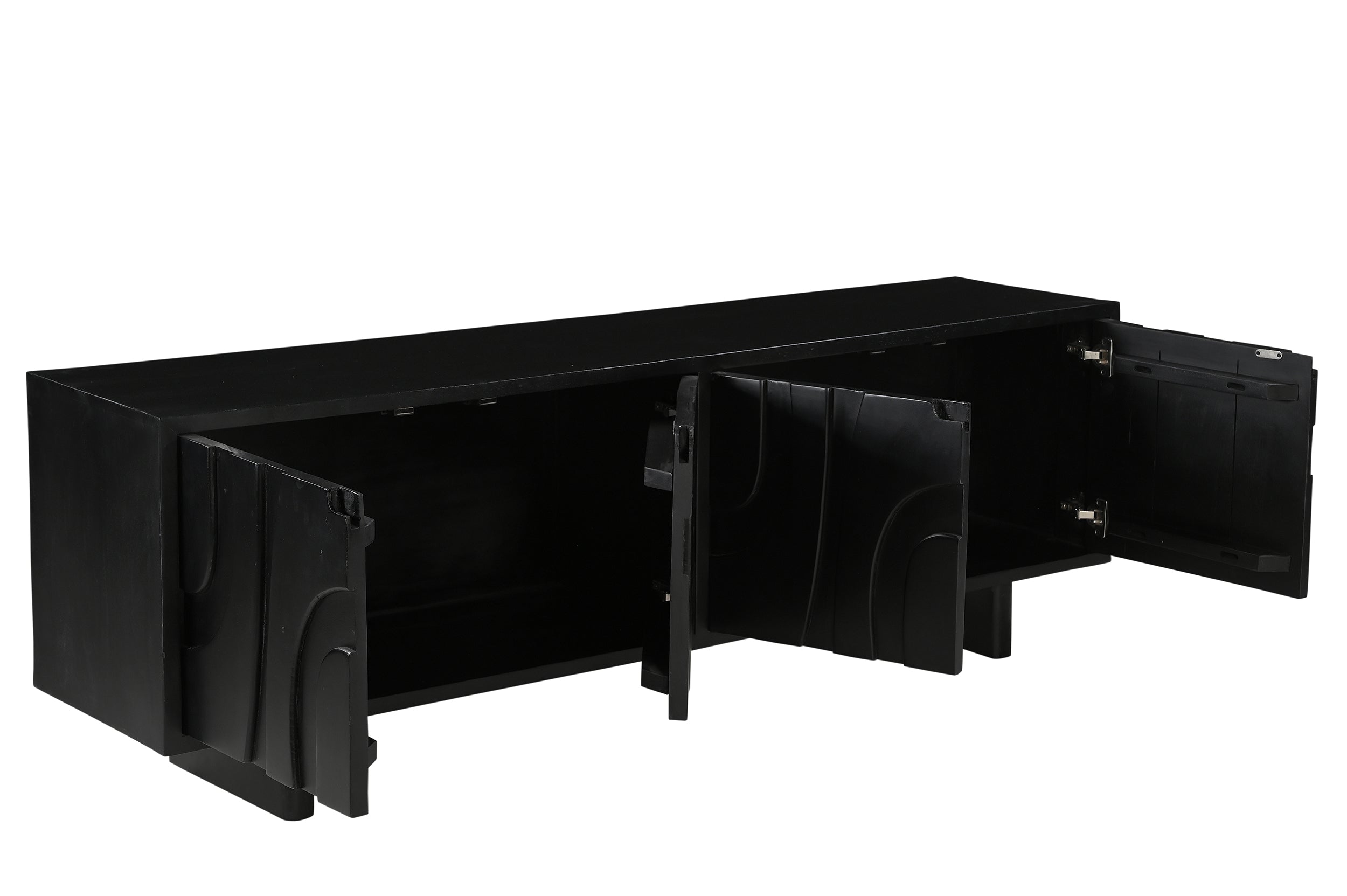 BLACK SMOOTH Lowboard – Schwarz – Bild 3