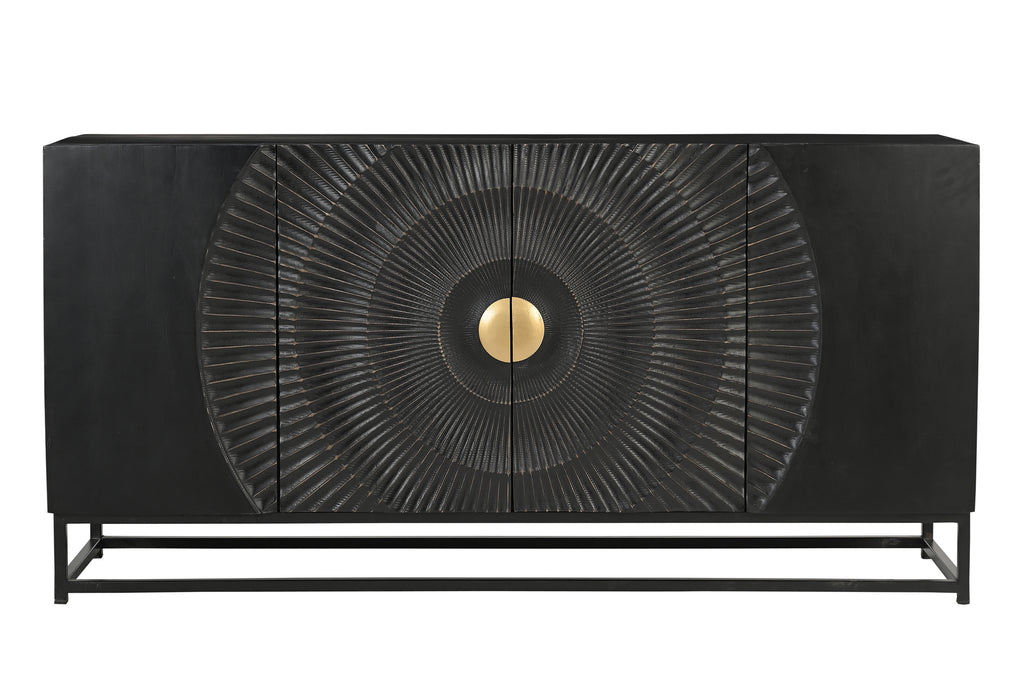 BLACK SMOOTH Sideboard – Schwarz, Gold