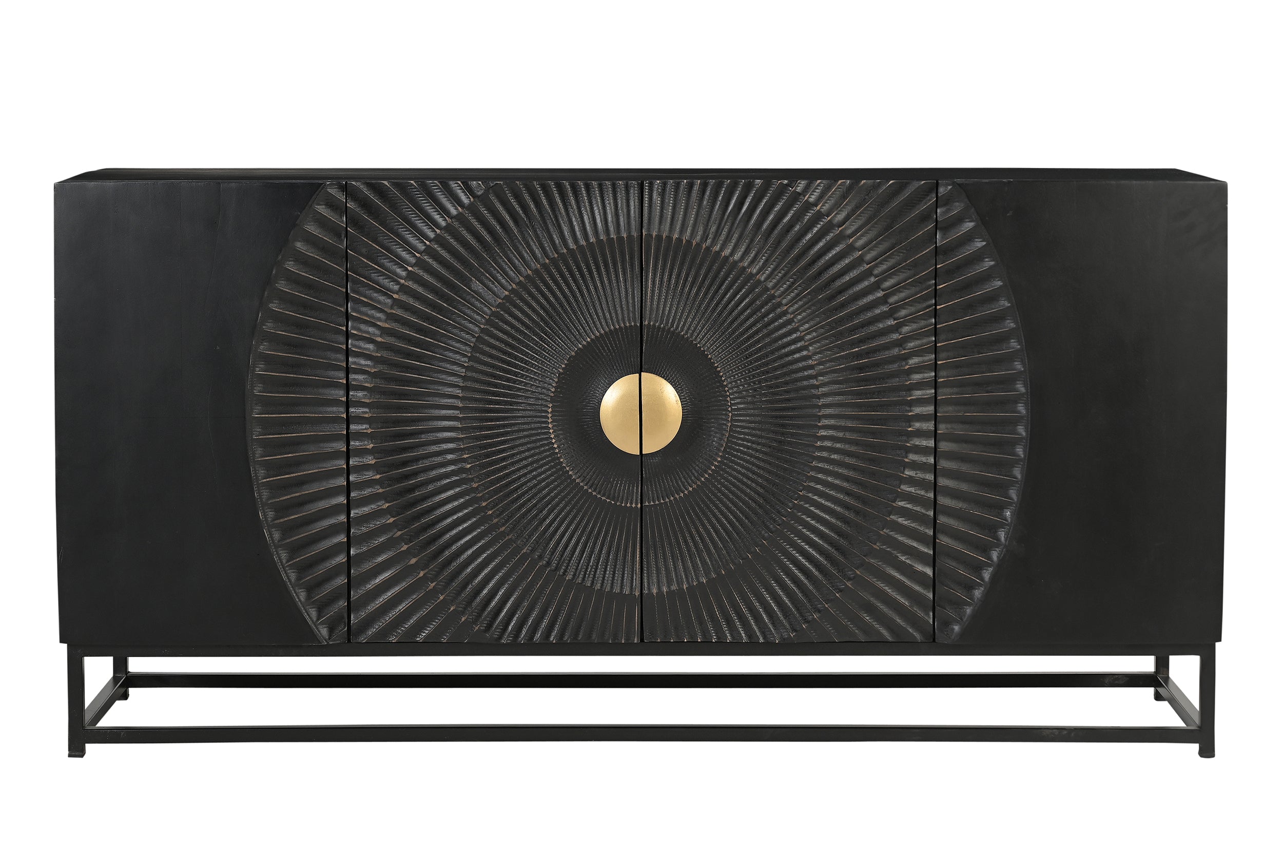 BLACK SMOOTH Sideboard – Schwarz, Gold