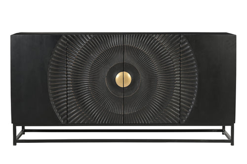 BLACK SMOOTH Sideboard – Schwarz, Gold