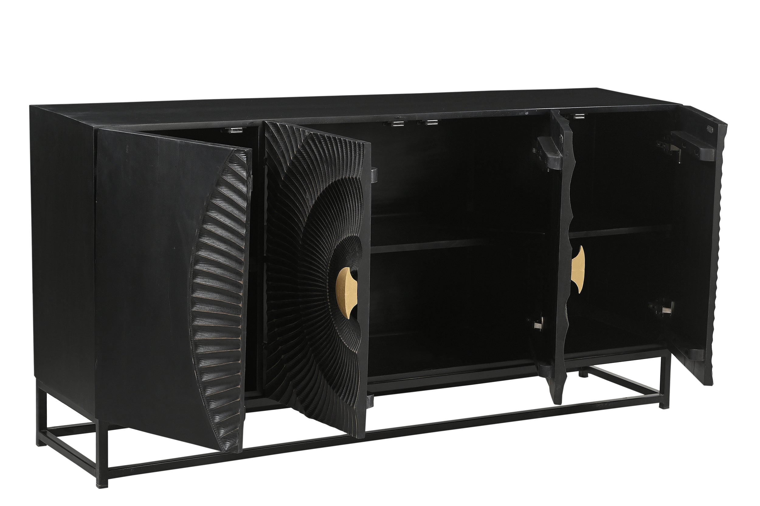 BLACK SMOOTH Sideboard – Schwarz, Gold – Bild 3