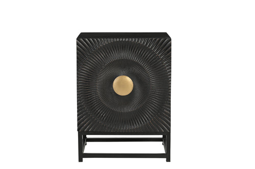 BLACK SMOOTH Nachtkommode – Schwarz, Gold