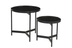 BLACK SMOOTH Beistelltisch 2er Set – Schwarz
