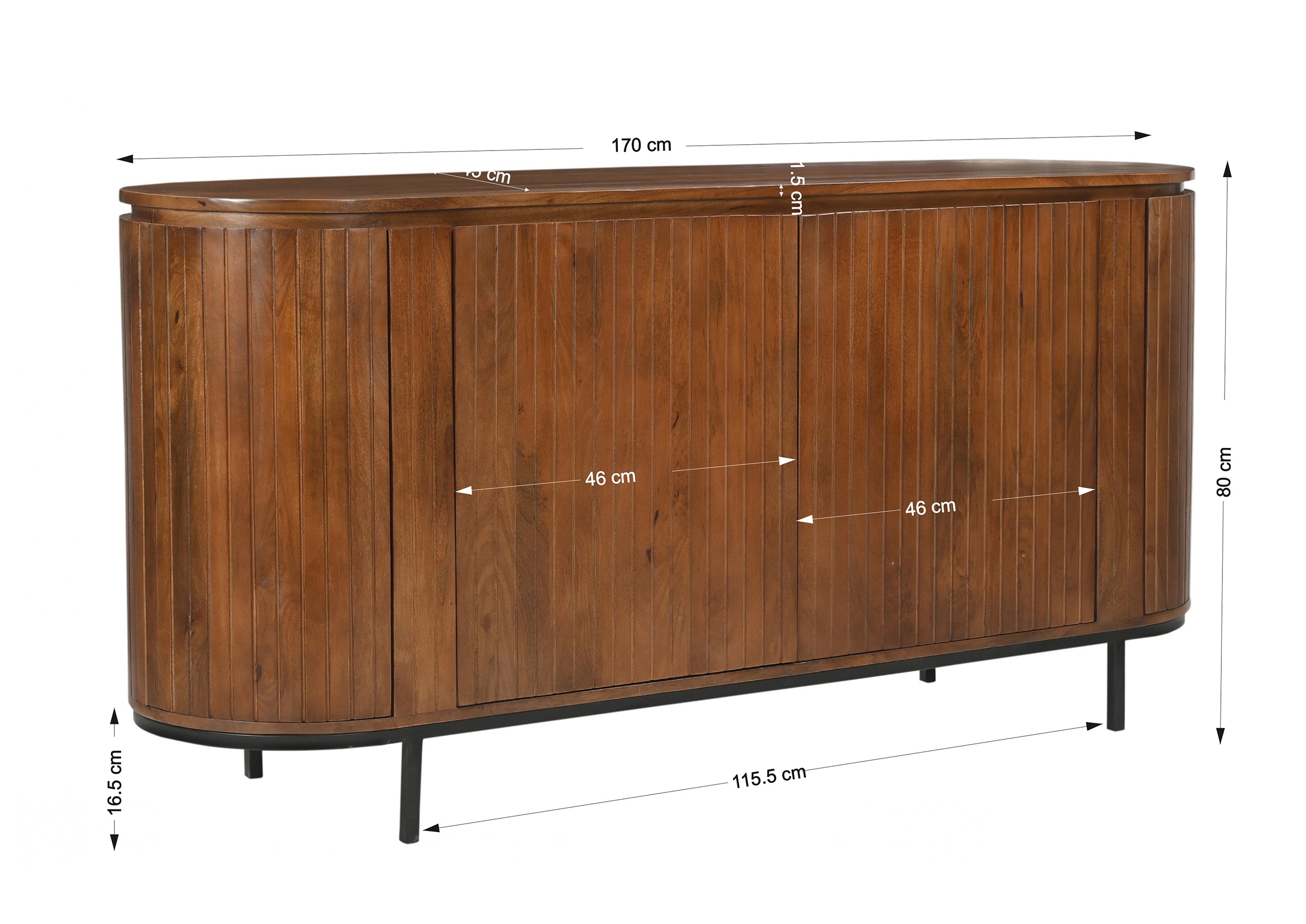 AMBRA Sideboard – Natur, Schwarz – Bild 4