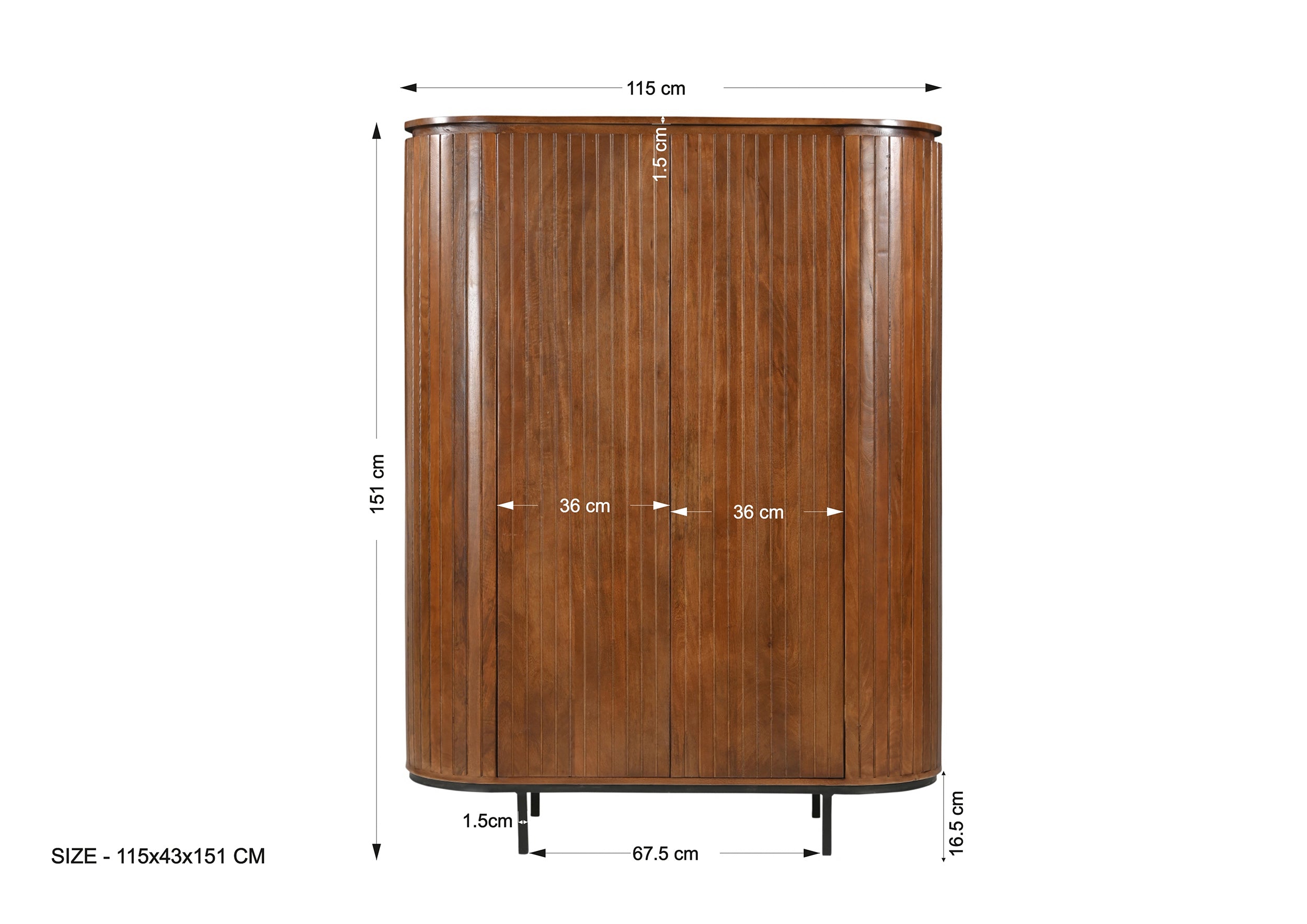 AMBRA Highboard – Natur, Schwarz – Bild 4