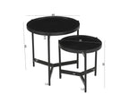 BLACK SMOOTH Beistelltisch 2er Set – Schwarz – Bild 4