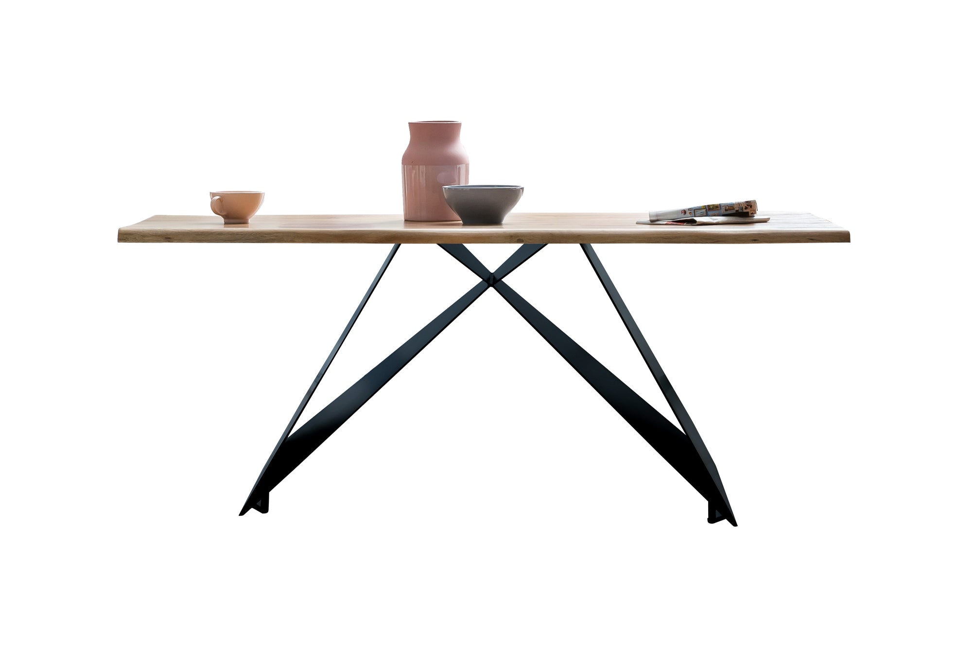 TABLES & CO Tisch 160x85 cm – Natur, Schwarz – Bild 2