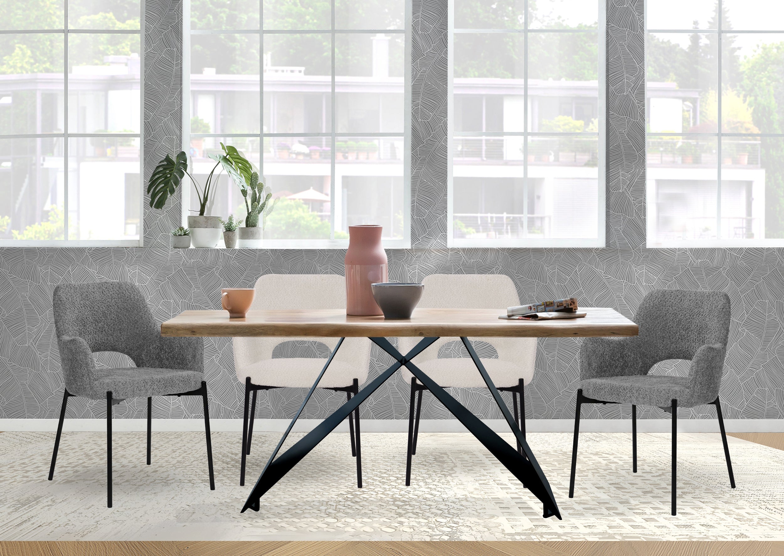 TABLES & CO Tisch 160x85 cm – Natur, Schwarz – Bild 3