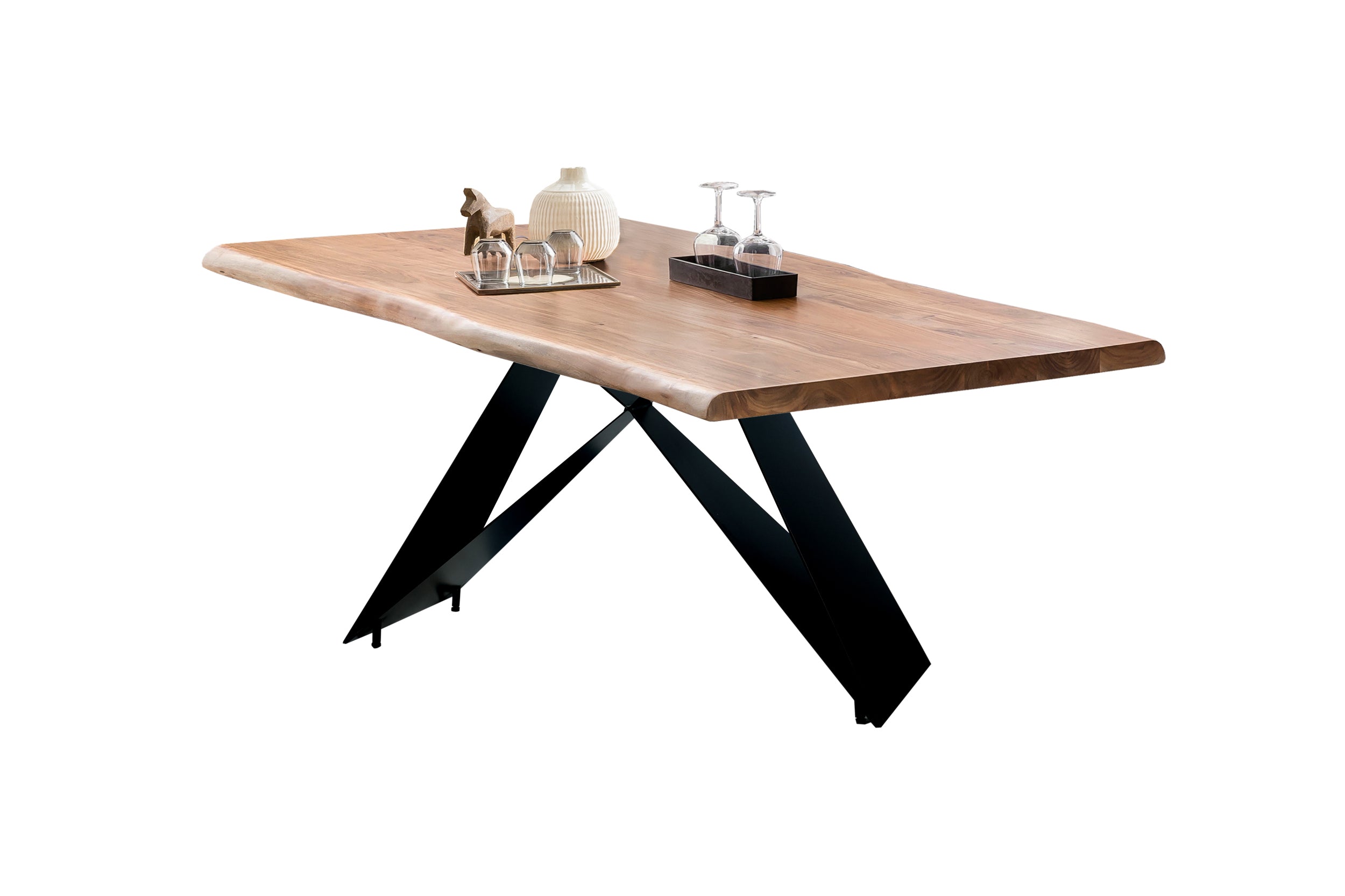 TABLES & CO Tisch 240x100 cm – Natur, Schwarz
