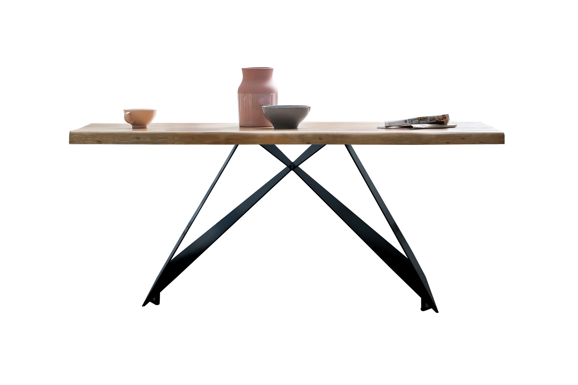 TABLES & CO Tisch 220x100 cm – Natur, Schwarz – Bild 2
