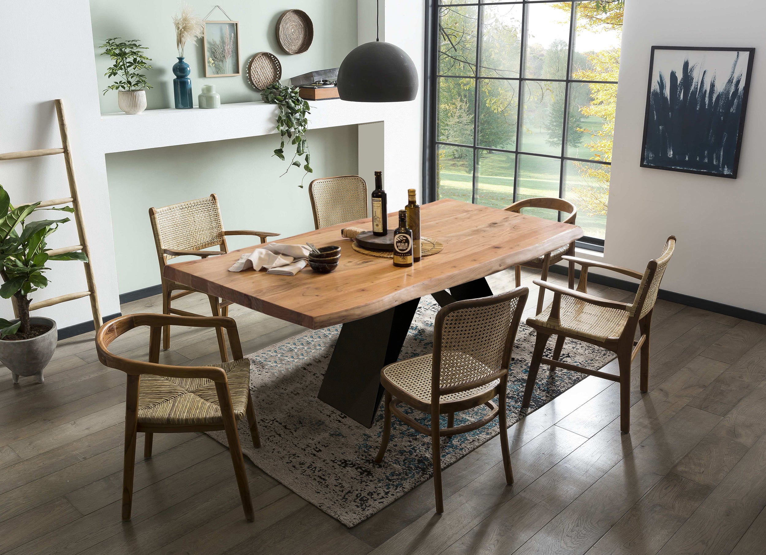 TABLES & CO Tisch 220x100 cm – Natur, Schwarz – Bild 4