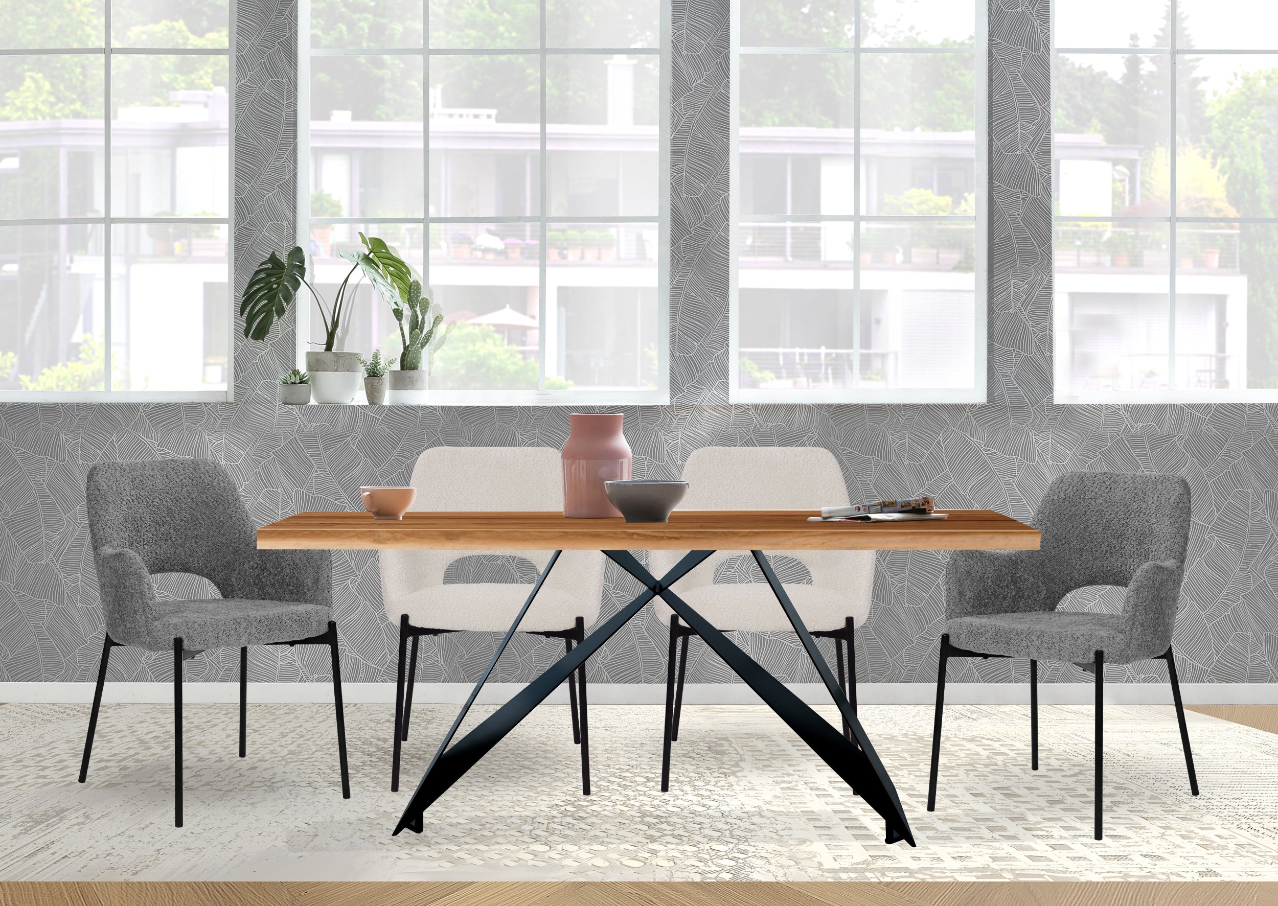 TABLES & CO Tisch 180x100 cm – Natur, Schwarz – Bild 3