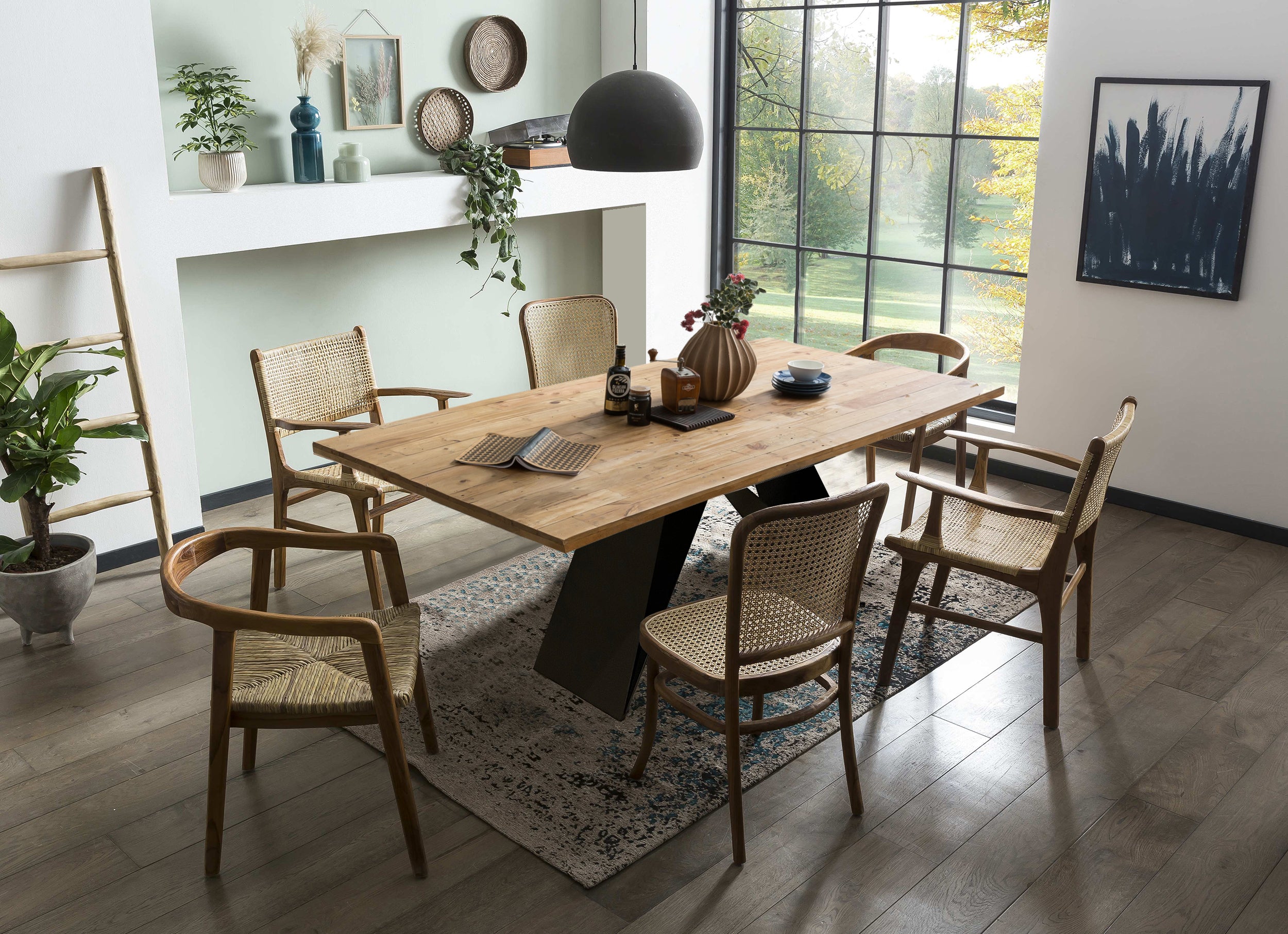TABLES & CO Tisch 200x100 cm – Natur, Schwarz – Bild 4