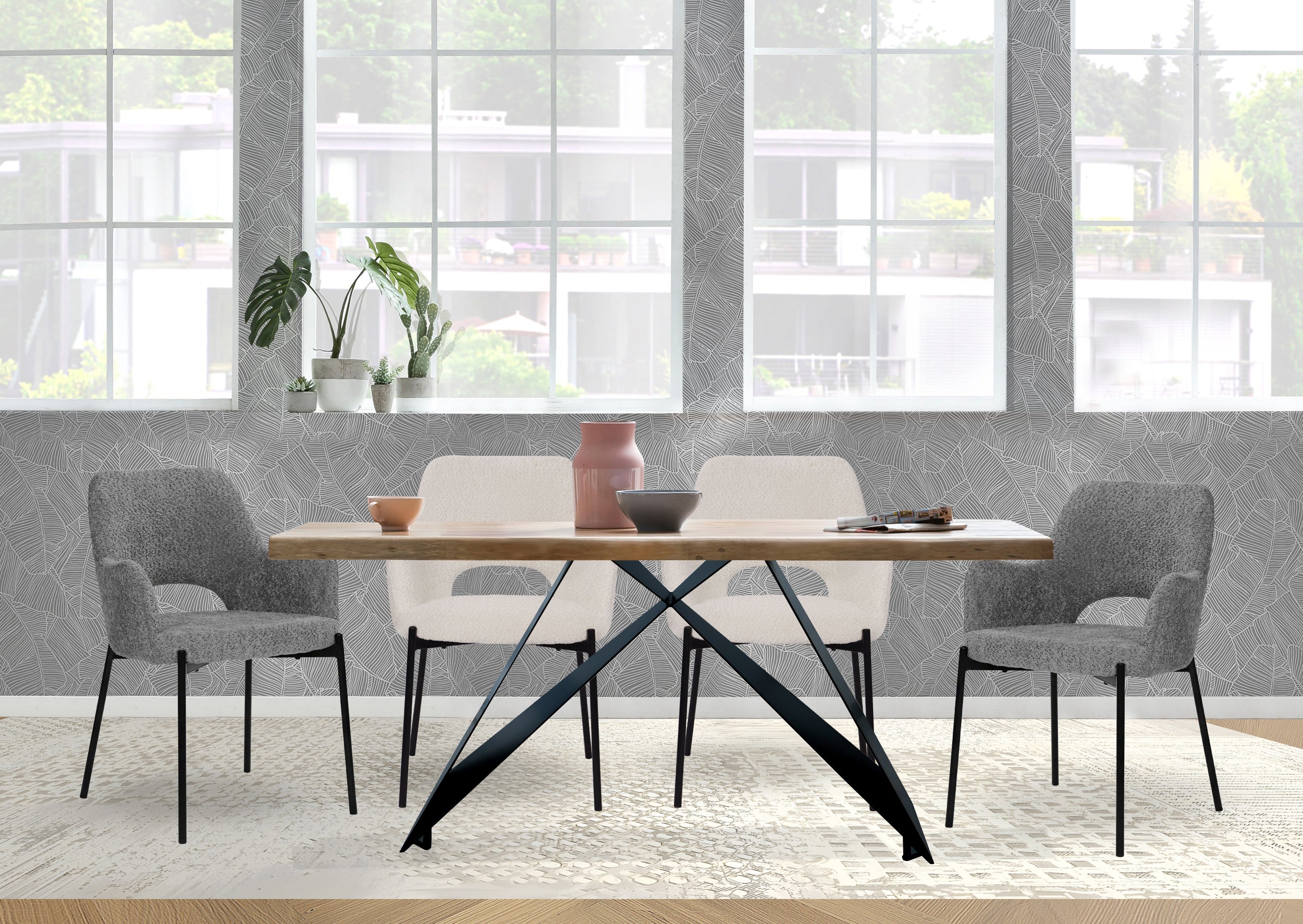 TABLES & CO Tisch 160x90 cm – Natur, Schwarz – Bild 3