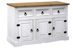 Sideboard Sideboard – Weiß lackiert, honigfarbige Deckplatte – Bild 3