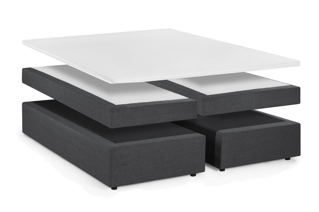 Bett Boxspringbett – Dunkelgrau, Weiß – Bild 2