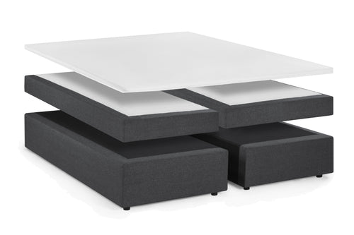 Bett Boxspringbett – Dunkelgrau, Weiß – Bild 2