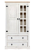 Vitrine Vitrine – Weiß lackiert, honigfarbige Deckplatte – Bild 2