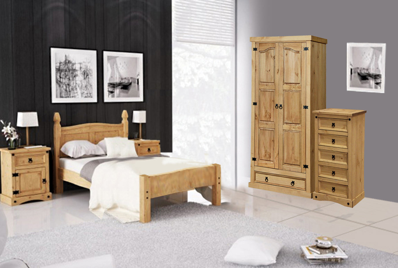 Schrank Kleiderschrank – Natur, gewachst – Bild 7