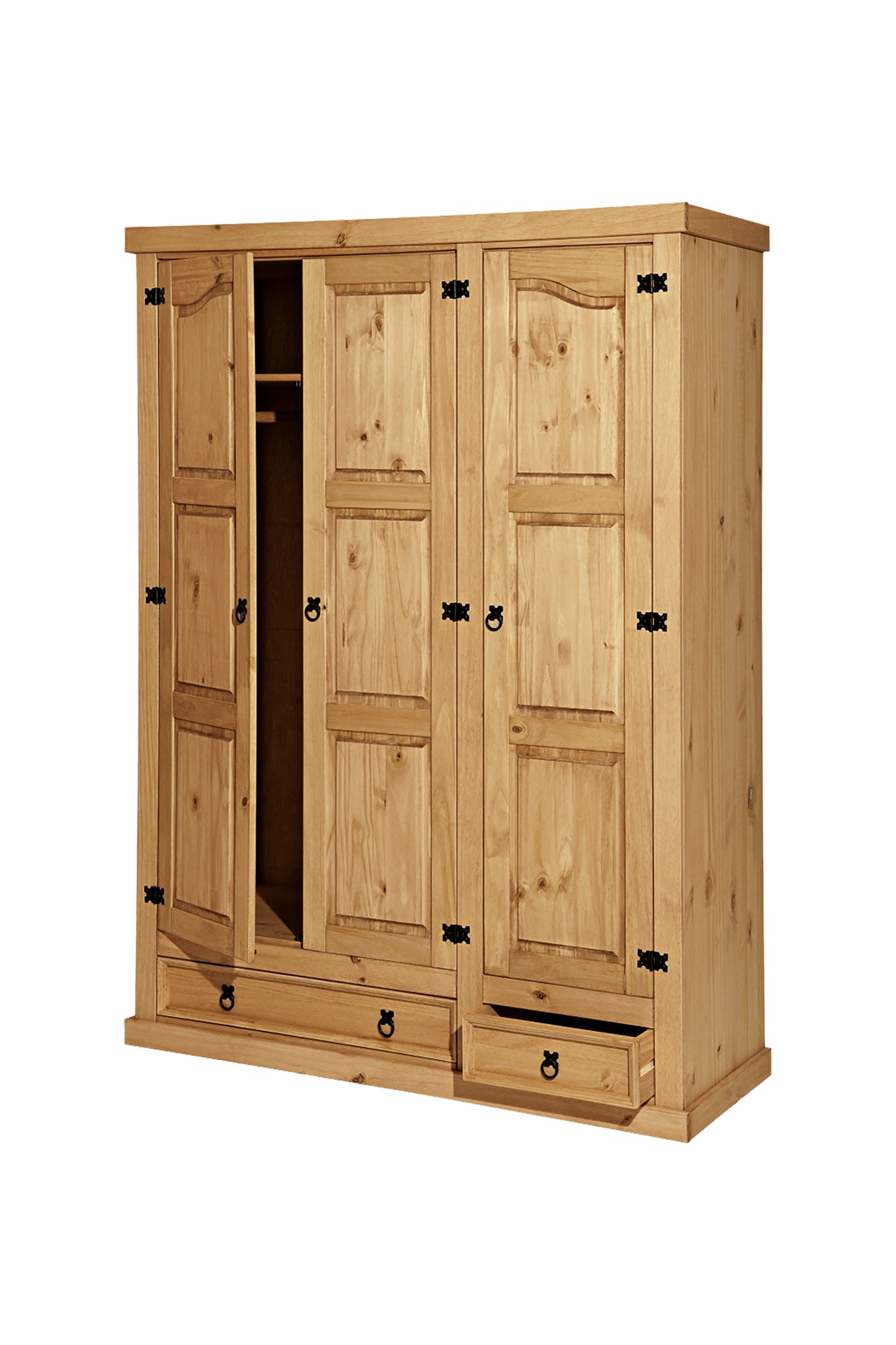 Schrank Kleiderschrank – Natur, gewachst – Bild 2