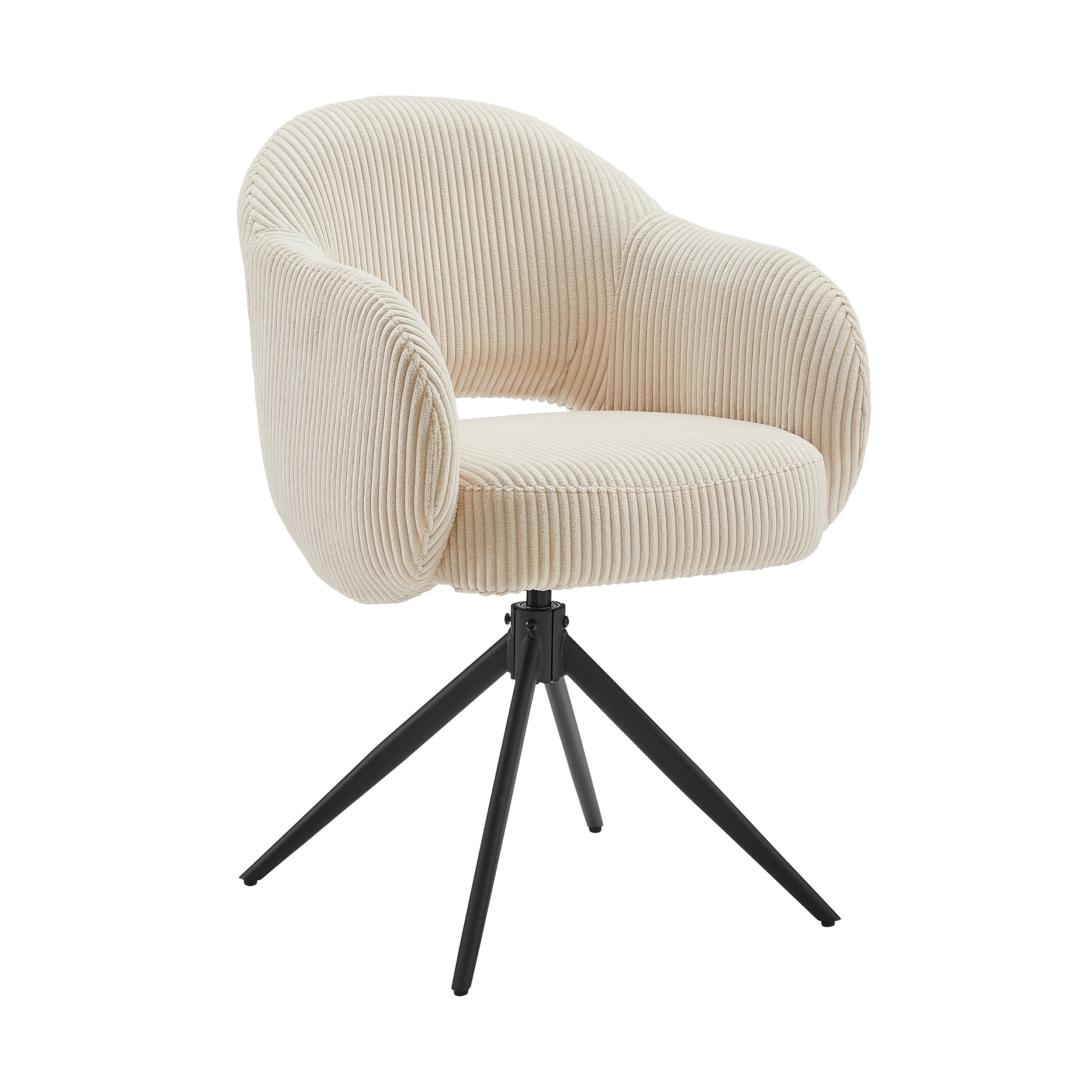 SIT&CHAIRS Armlehnstuhl Cord-Optik Beige – Beige, Schwarz