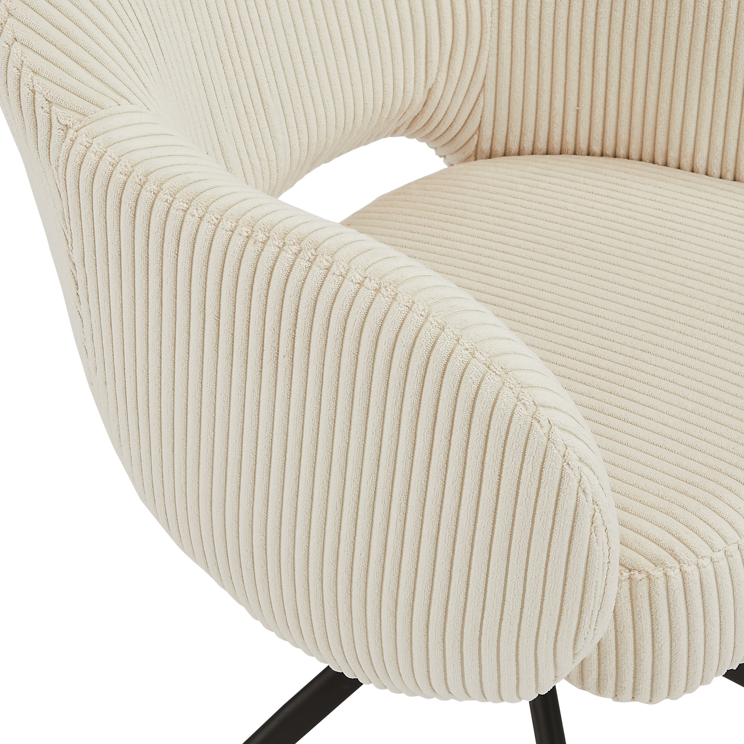 SIT&CHAIRS Armlehnstuhl Cord-Optik Beige – Beige, Schwarz – Bild 5