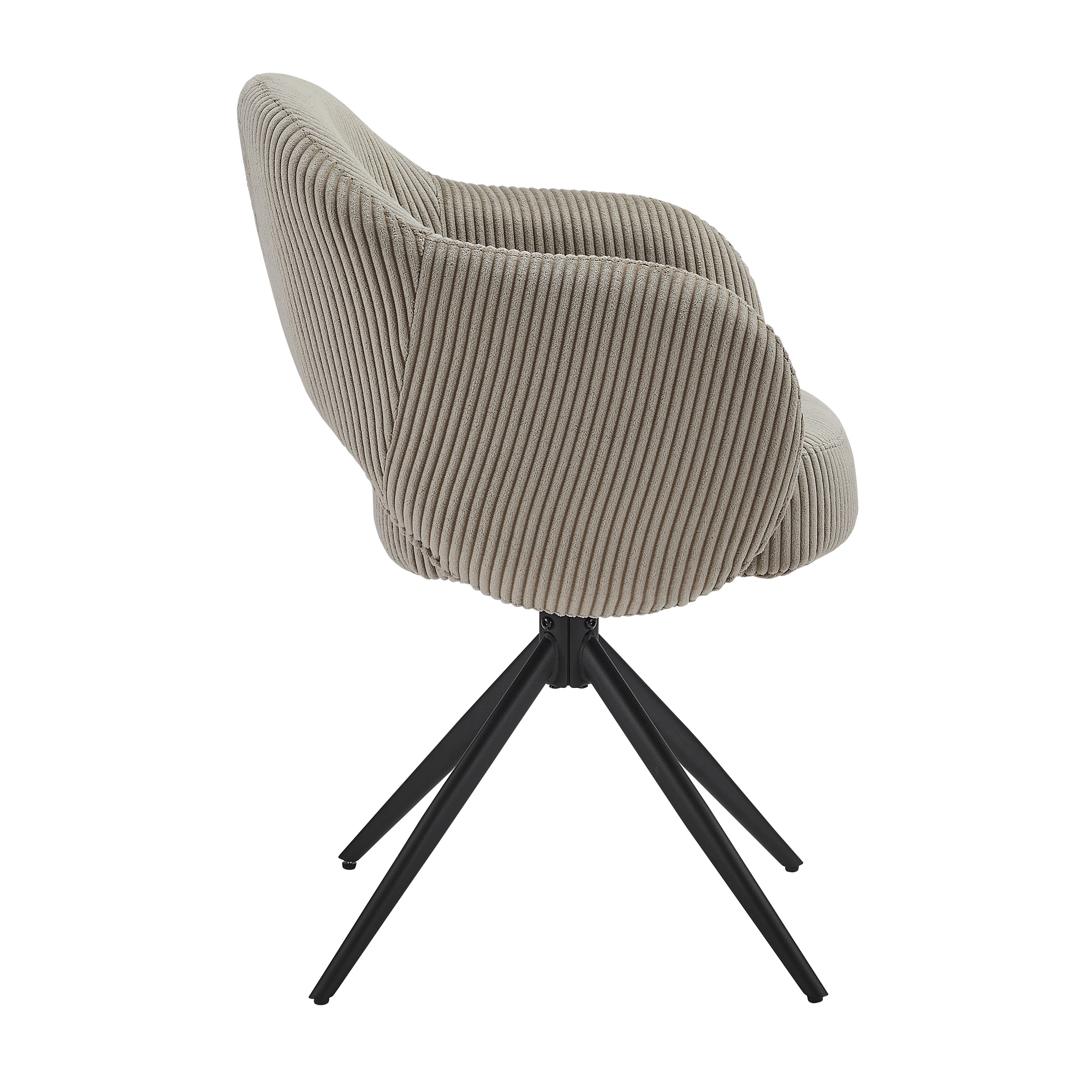 SIT&CHAIRS Armlehnstuhl Cord-Optik Hellgrau – Hellgrau, Schwarz – Bild 3