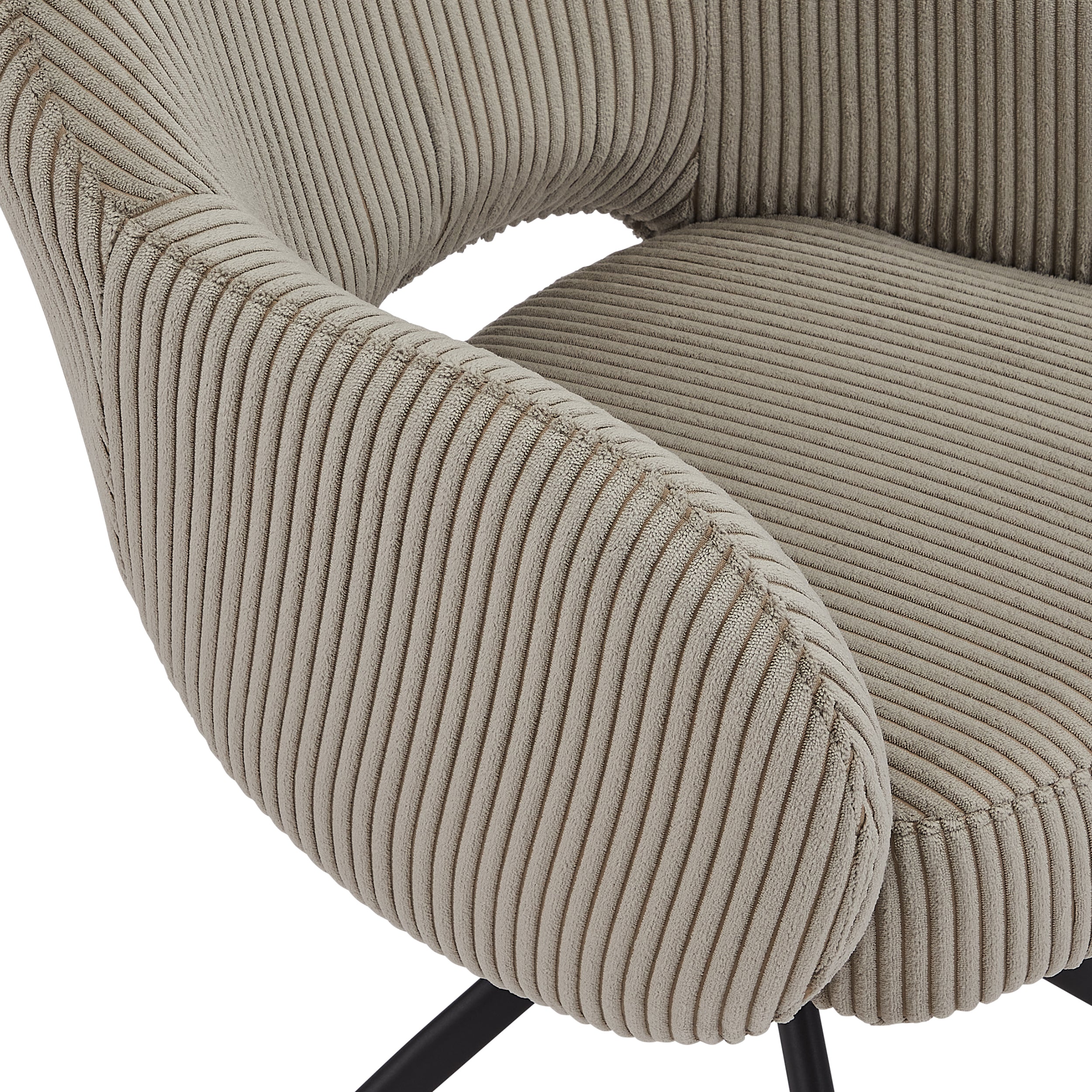 SIT&CHAIRS Armlehnstuhl Cord-Optik Hellgrau – Hellgrau, Schwarz – Bild 5