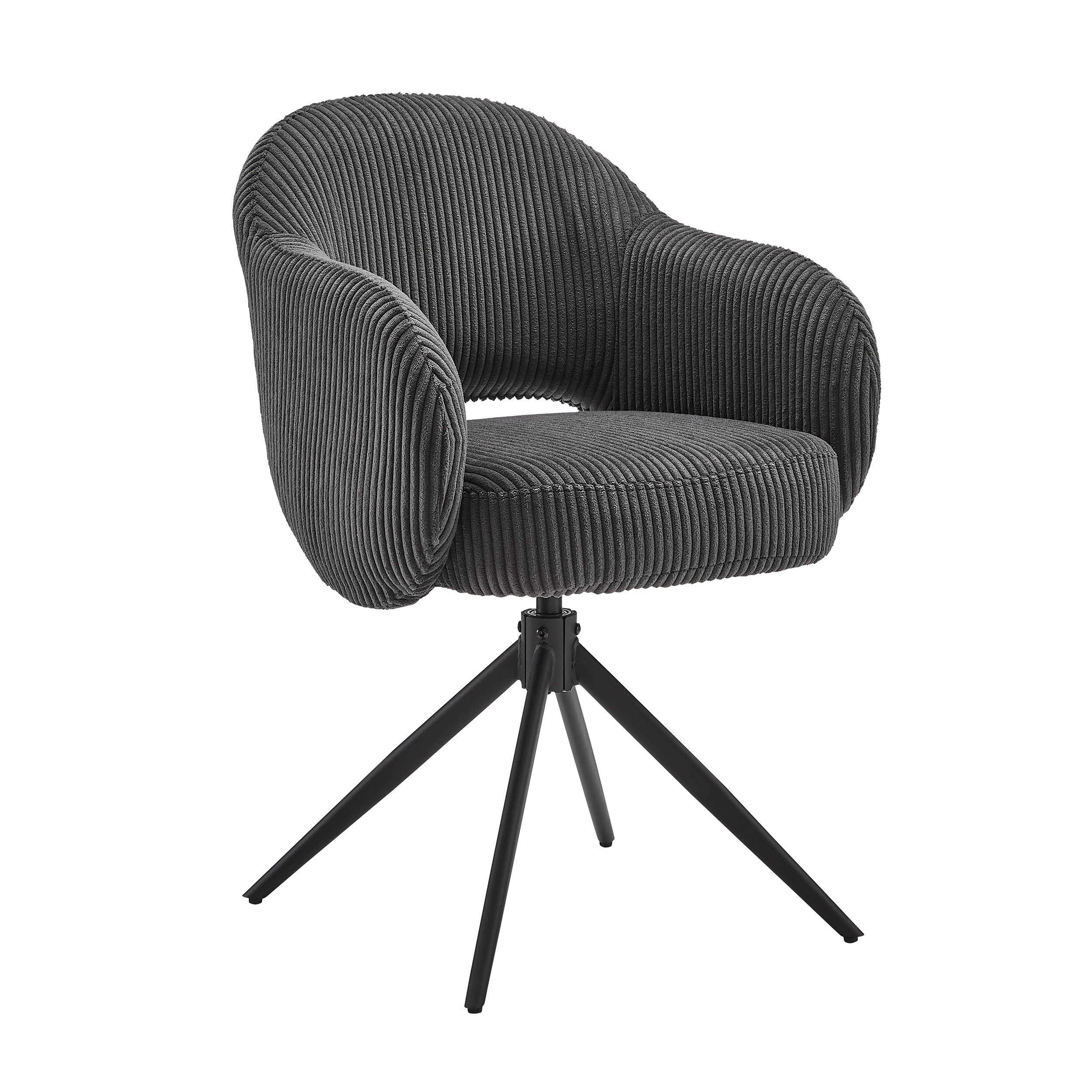 SIT&CHAIRS Armlehnstuhl Cord-Optik Dunkelgrau – Dunkelgrau, Schwarz