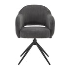 SIT&CHAIRS Armlehnstuhl Cord-Optik Dunkelgrau – Dunkelgrau, Schwarz – Bild 2