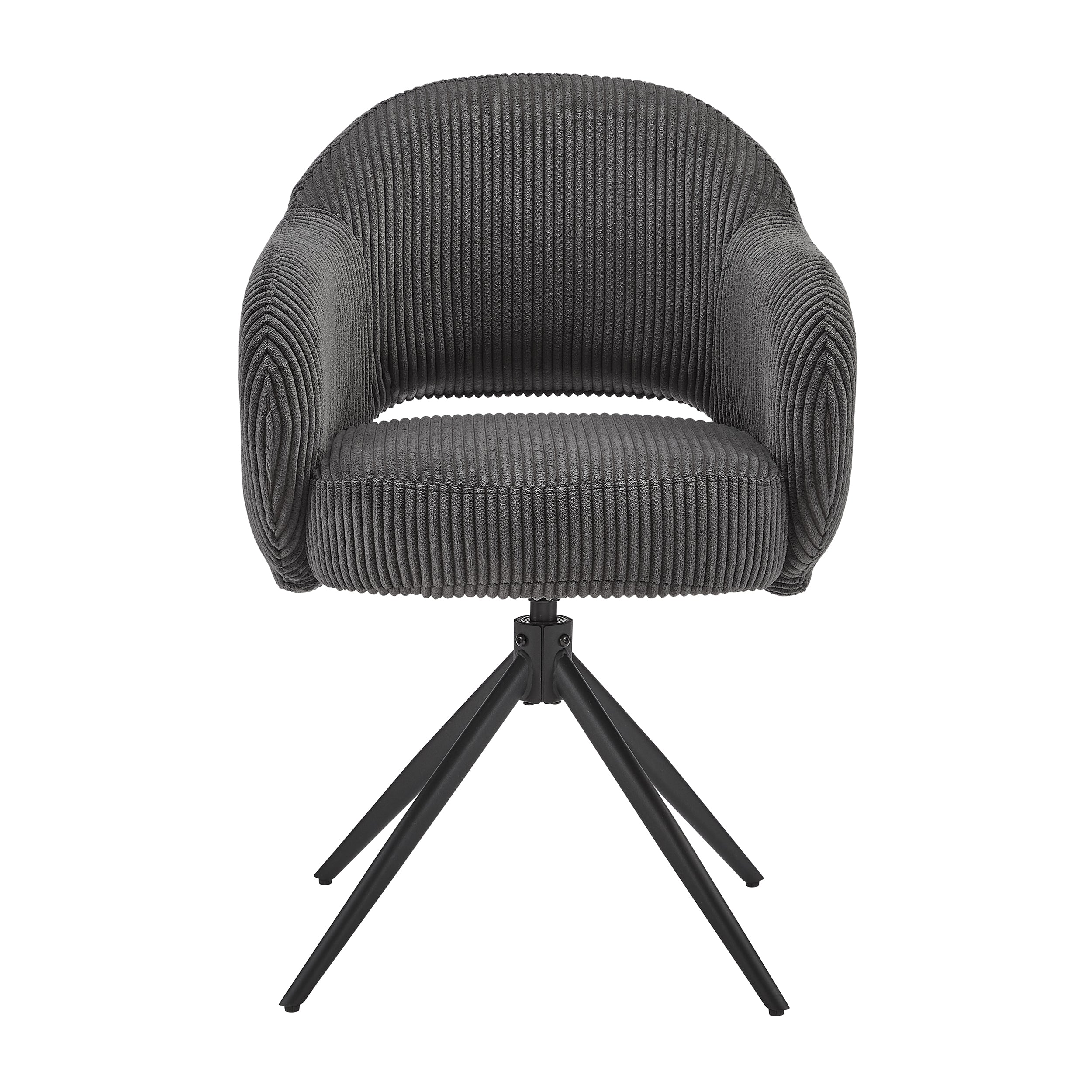 SIT&CHAIRS Armlehnstuhl Cord-Optik Dunkelgrau – Dunkelgrau, Schwarz – Bild 2