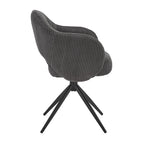 SIT&CHAIRS Armlehnstuhl Cord-Optik Dunkelgrau – Dunkelgrau, Schwarz – Bild 3