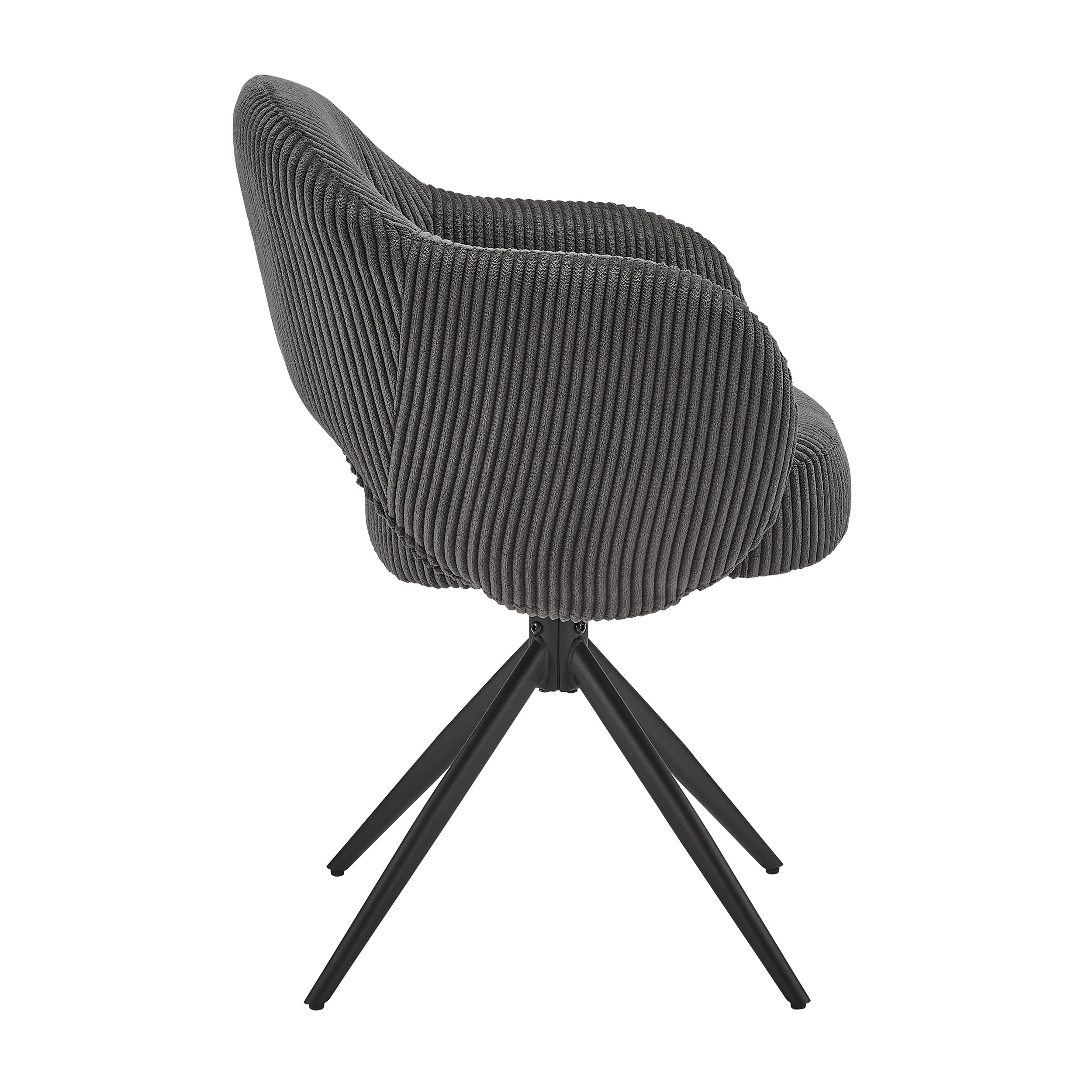 SIT&CHAIRS Armlehnstuhl Cord-Optik Dunkelgrau – Dunkelgrau, Schwarz – Bild 3
