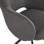 SIT&CHAIRS Armlehnstuhl Cord-Optik Dunkelgrau – Dunkelgrau, Schwarz – Bild 5