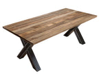 TABLES & CO Tisch 180 x 100 – Platte natur, Gestell antikschwarz