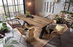 TABLES & CO Tisch 180 x 100 – Platte natur, Gestell antikschwarz – Bild 4